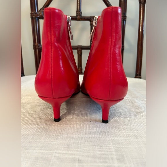 Zara Red Heeled Ankle Boots - Picture 3 of 9